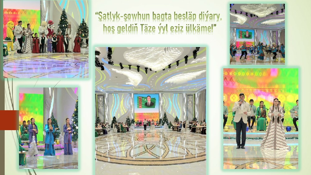 “Şatlyk-şowhun bagta besläp diýary, hoş geldiň Täze ýyl eziz ülkäme!”